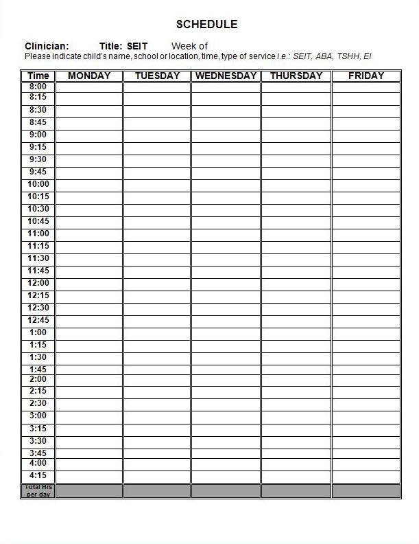 Blank-Schedule