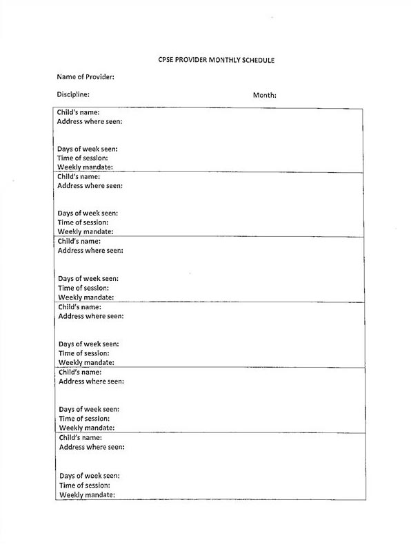 CPSE-Provider-Monthly-Schedule